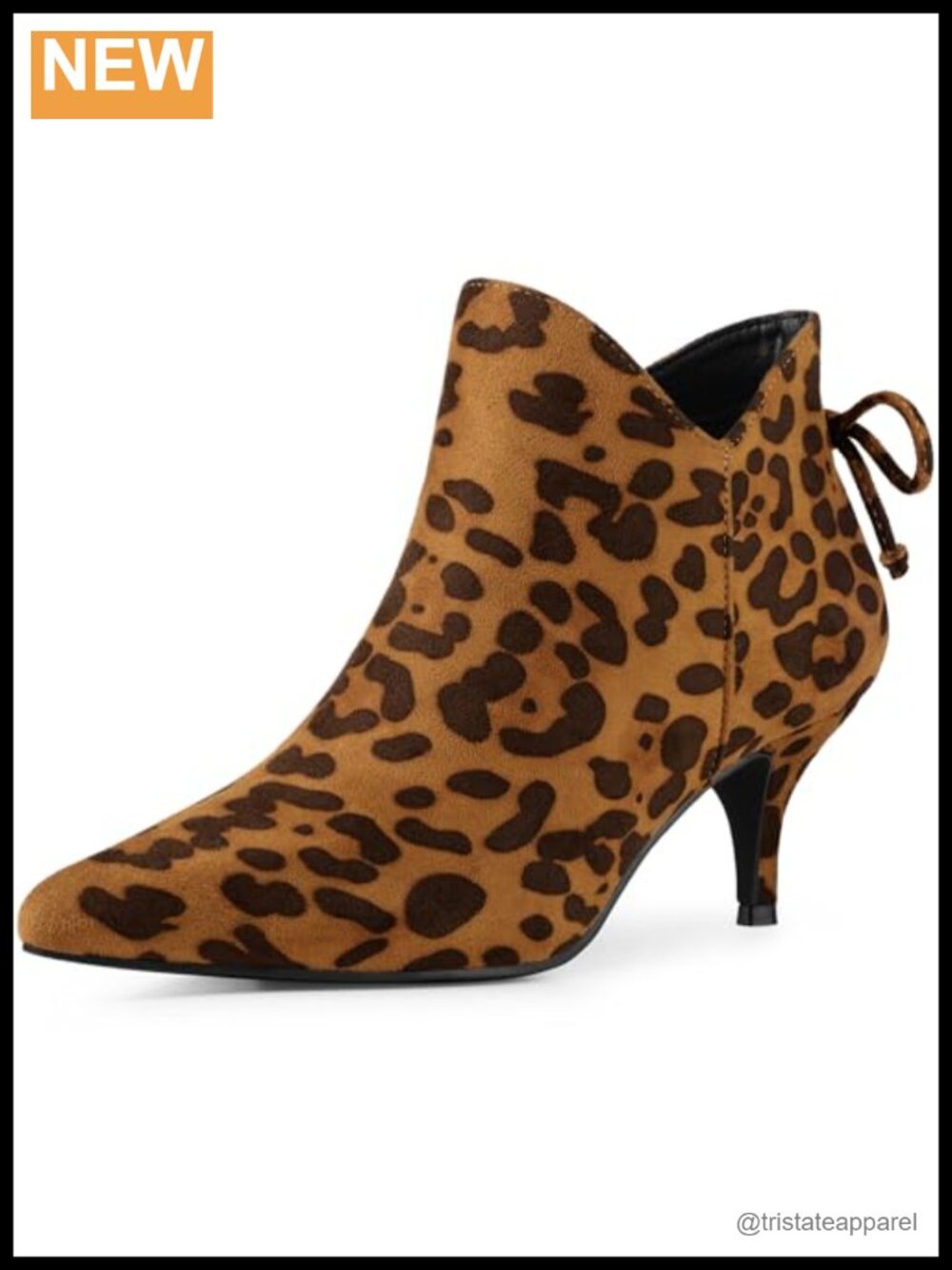 Faux Suede Pointed Toe Bow Kitten Heel Ankle Booties